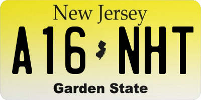 NJ license plate A16NHT