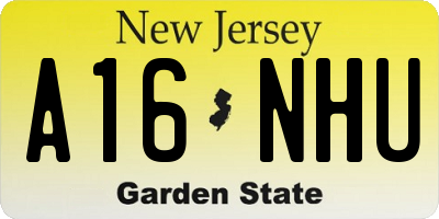 NJ license plate A16NHU
