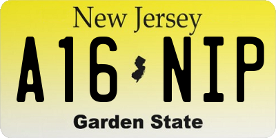 NJ license plate A16NIP