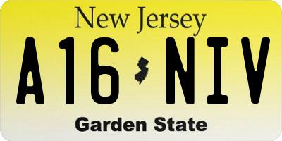 NJ license plate A16NIV
