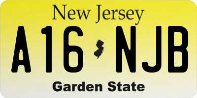 NJ license plate A16NJB
