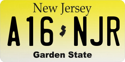 NJ license plate A16NJR