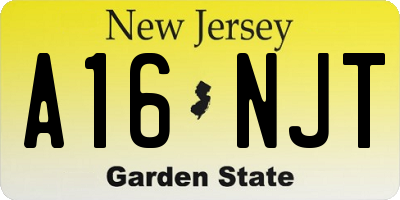 NJ license plate A16NJT