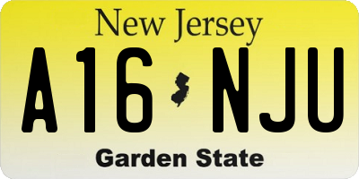 NJ license plate A16NJU