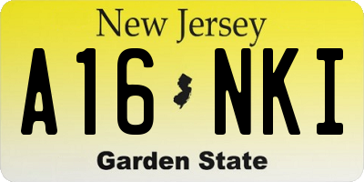 NJ license plate A16NKI