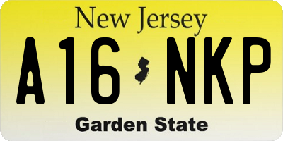 NJ license plate A16NKP