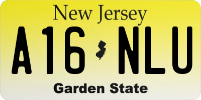 NJ license plate A16NLU