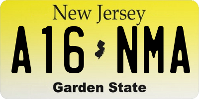 NJ license plate A16NMA