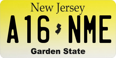 NJ license plate A16NME