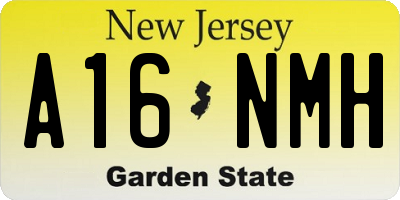 NJ license plate A16NMH