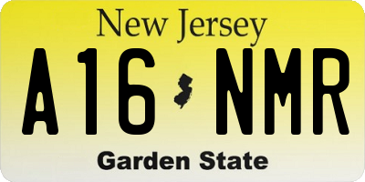 NJ license plate A16NMR