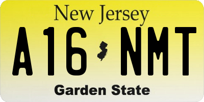 NJ license plate A16NMT