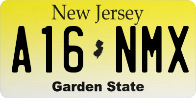 NJ license plate A16NMX