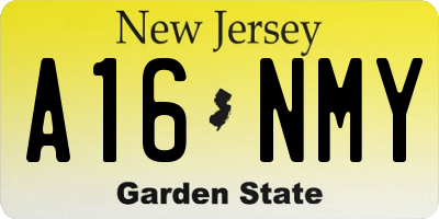 NJ license plate A16NMY