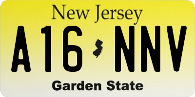 NJ license plate A16NNV