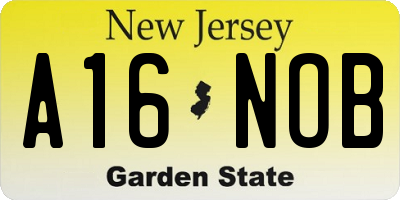 NJ license plate A16NOB