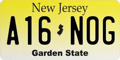 NJ license plate A16NOG