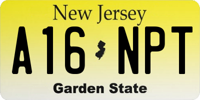 NJ license plate A16NPT