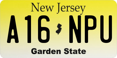 NJ license plate A16NPU
