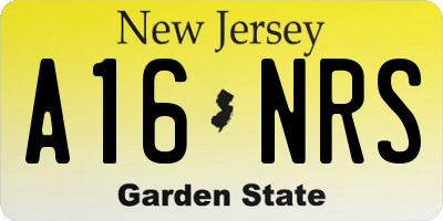 NJ license plate A16NRS