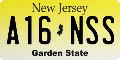 NJ license plate A16NSS