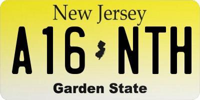 NJ license plate A16NTH