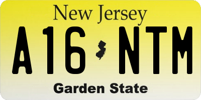 NJ license plate A16NTM