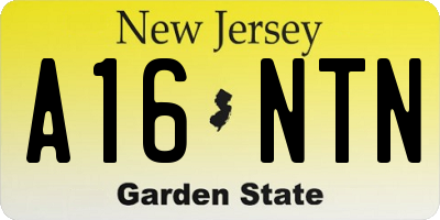 NJ license plate A16NTN