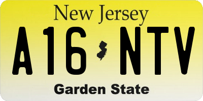 NJ license plate A16NTV