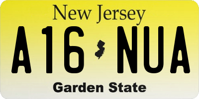 NJ license plate A16NUA