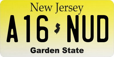NJ license plate A16NUD