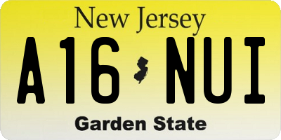 NJ license plate A16NUI