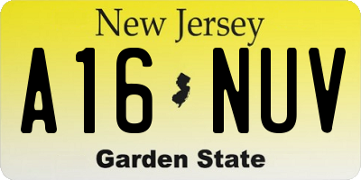NJ license plate A16NUV
