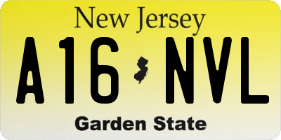 NJ license plate A16NVL