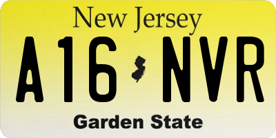 NJ license plate A16NVR