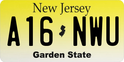 NJ license plate A16NWU