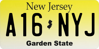 NJ license plate A16NYJ