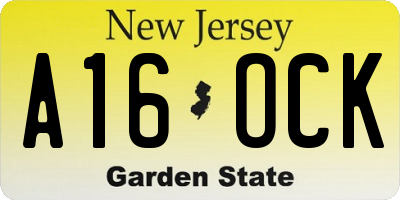NJ license plate A16OCK