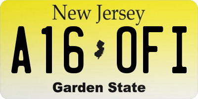 NJ license plate A16OFI