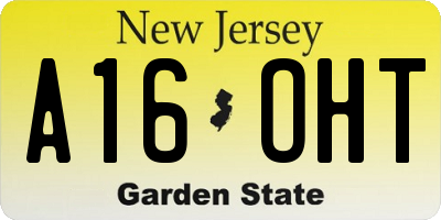 NJ license plate A16OHT