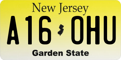 NJ license plate A16OHU