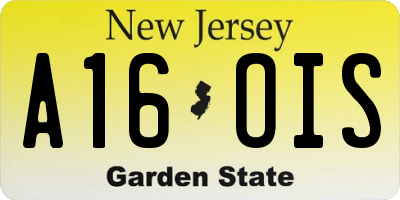 NJ license plate A16OIS