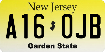 NJ license plate A16OJB