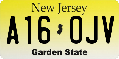 NJ license plate A16OJV