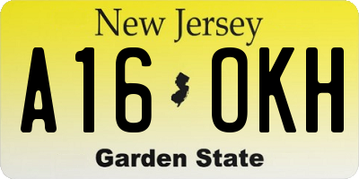 NJ license plate A16OKH