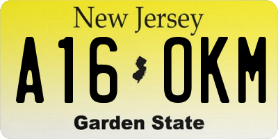 NJ license plate A16OKM
