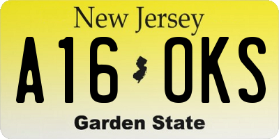 NJ license plate A16OKS