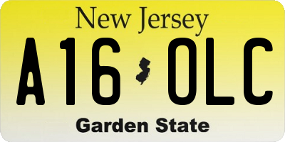 NJ license plate A16OLC