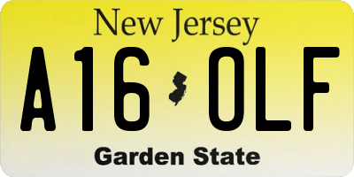 NJ license plate A16OLF