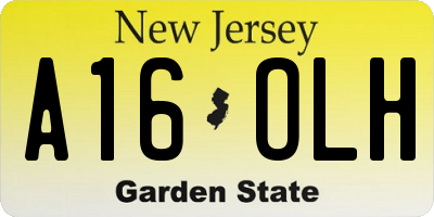 NJ license plate A16OLH